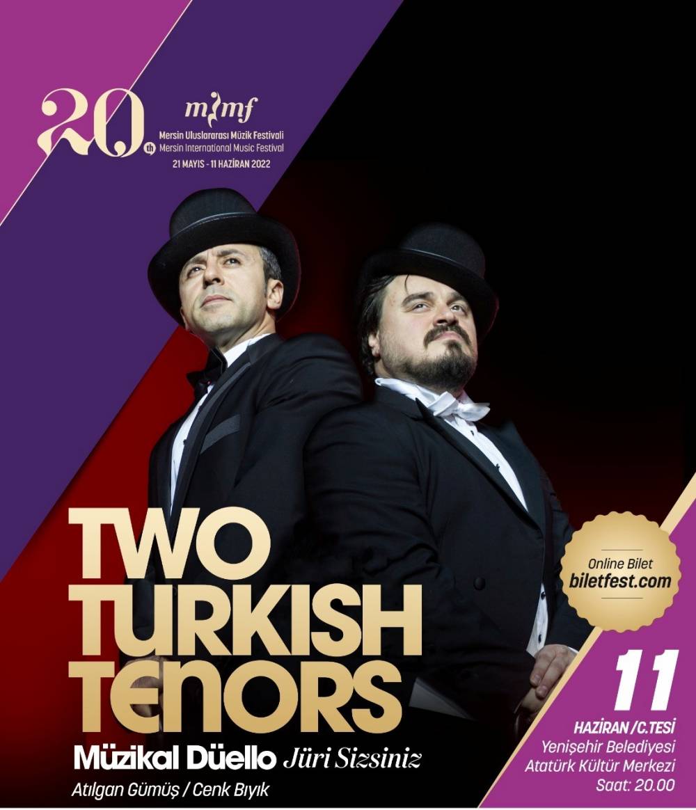 Two Turkish Tenors Müzikal Düello oyunu, festivalde Mersinlilerle buluşacak
