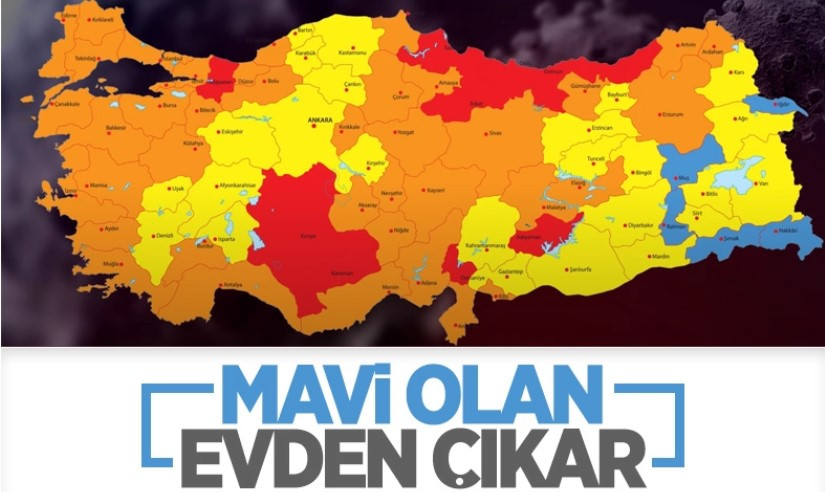 Türkiyenin koronavirüs risk haritası