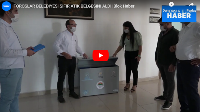 TOROSLAR BELEDİYESİ SIFIR ATIK BELGESİNİ ALDI 