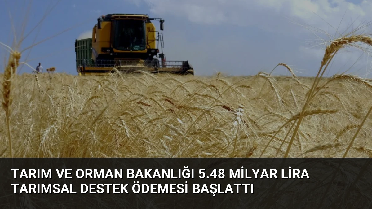 Tarım ve Orman Bakanlığı 5.48 Milyar Lira Tarımsal Destek Ödemesi Başlattı
